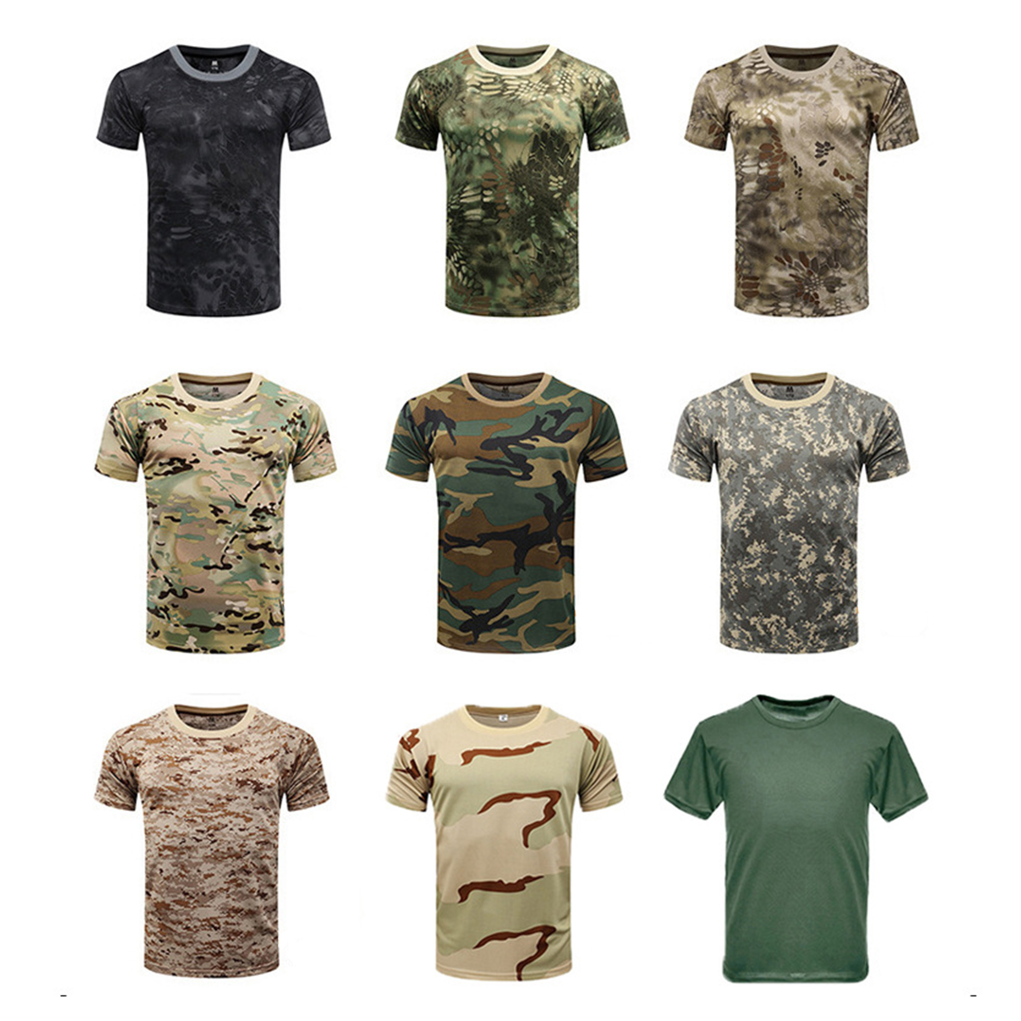 Camouflage T-Shirt Sports Fitness Short Sleeve Shirt