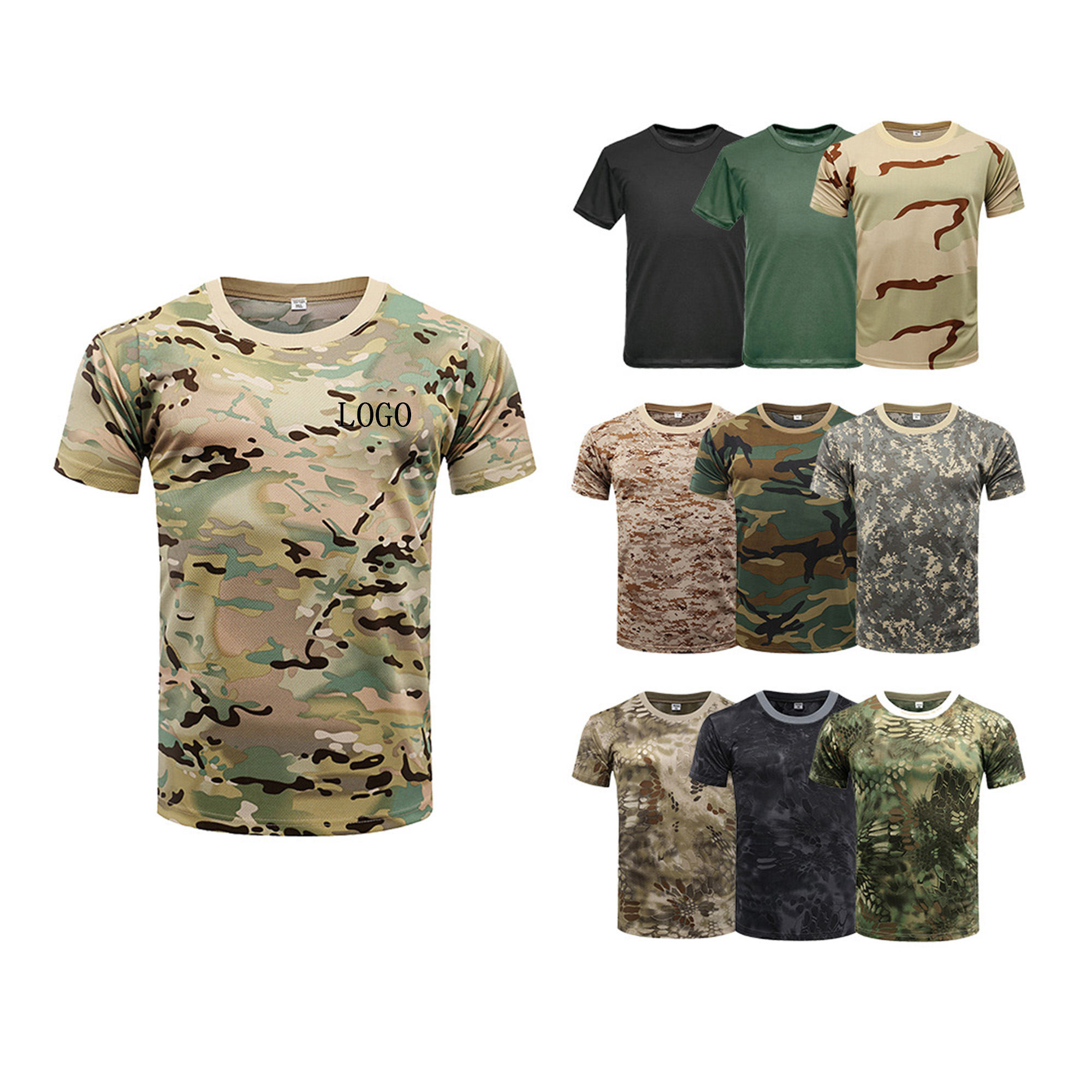 Camouflage T-Shirt Sports Fitness Short Sleeve Shirt