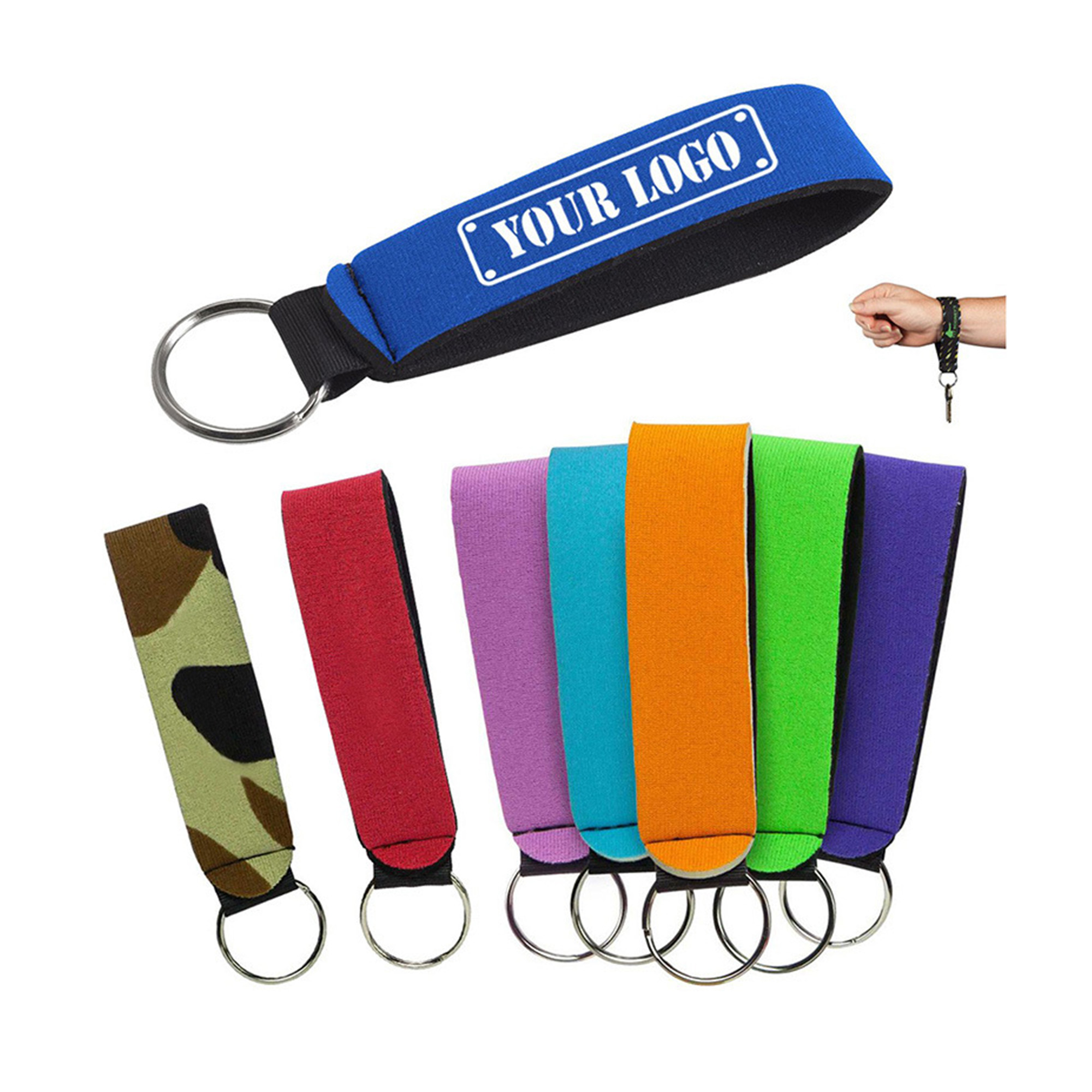 Wrist Keychain Lanyard Neoprene Wristband Key Chain 