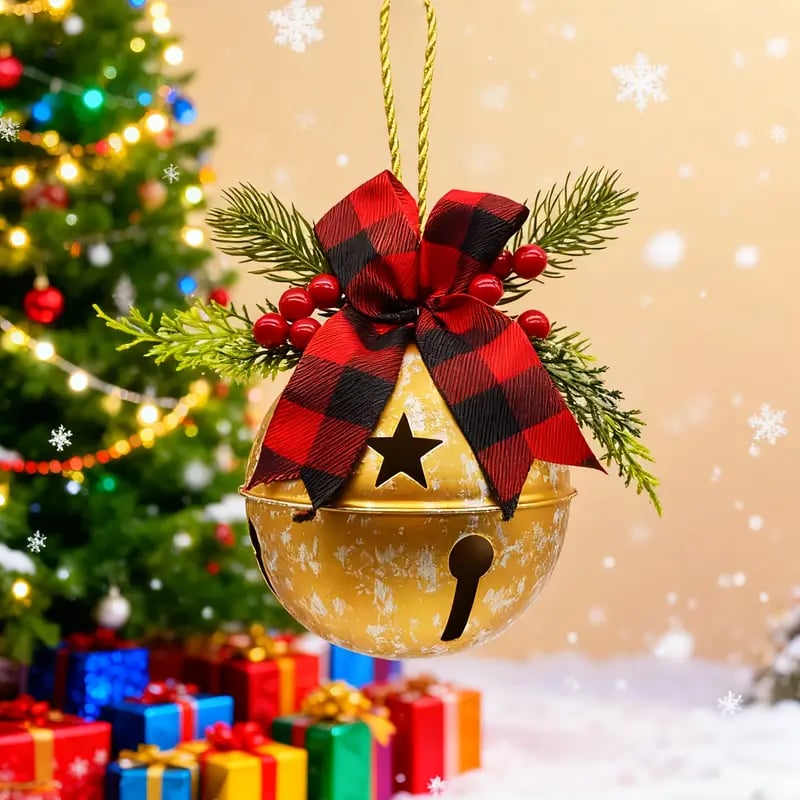 🎅Christmas Sale 49% Off🎄Elegant Christmas Bell with Bow and Grass Do