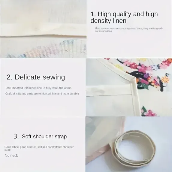 Adult Linen Apron: Vibrant Chicken Print 🍗