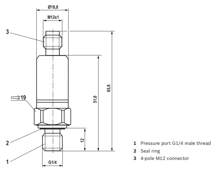 REXROTH PRESSURE SENSOR HM20-2X/400-H-K35