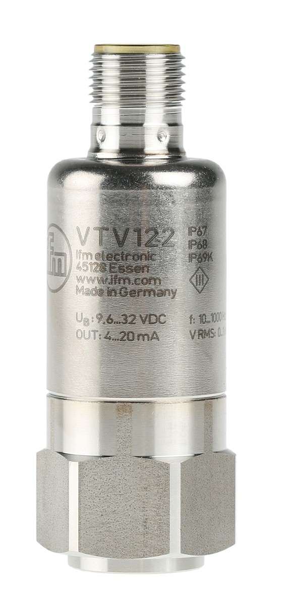 IFM VTV122 Vibration Transmitter | 0-25mm/s Range | IP67/IP68/IP69K | DIN ISO 10816 Certified for Industrial Monitoring