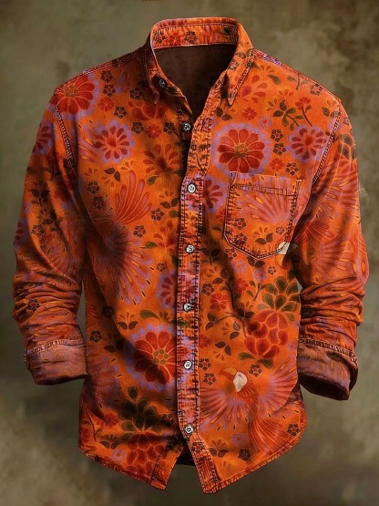 Vintage Art Print Long Sleeve Shirt