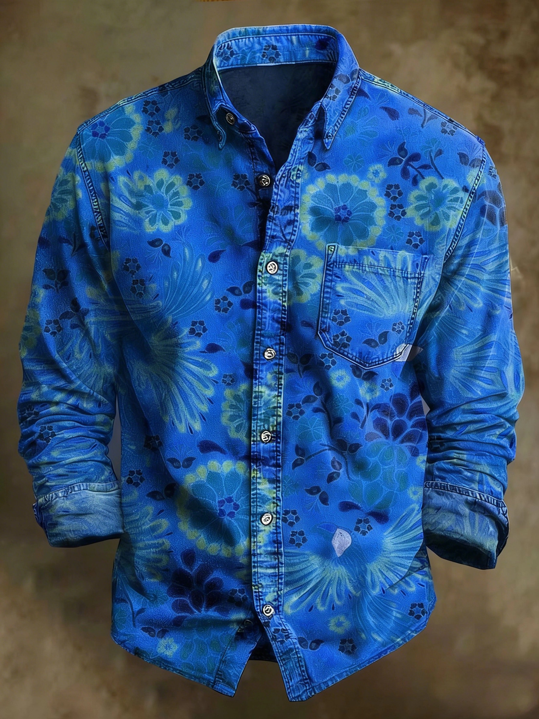 Vintage Art Print Long Sleeve Shirt