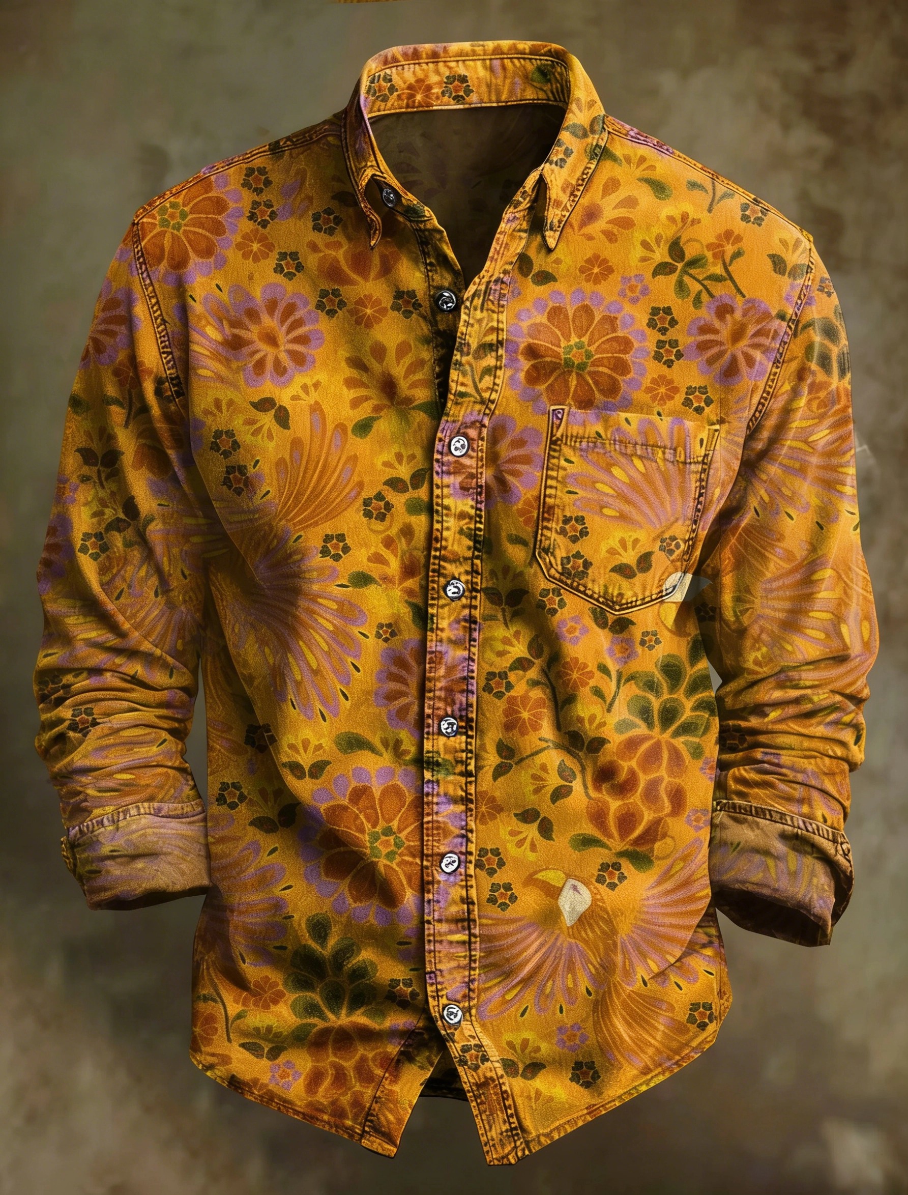 Vintage Art Print Long Sleeve Shirt