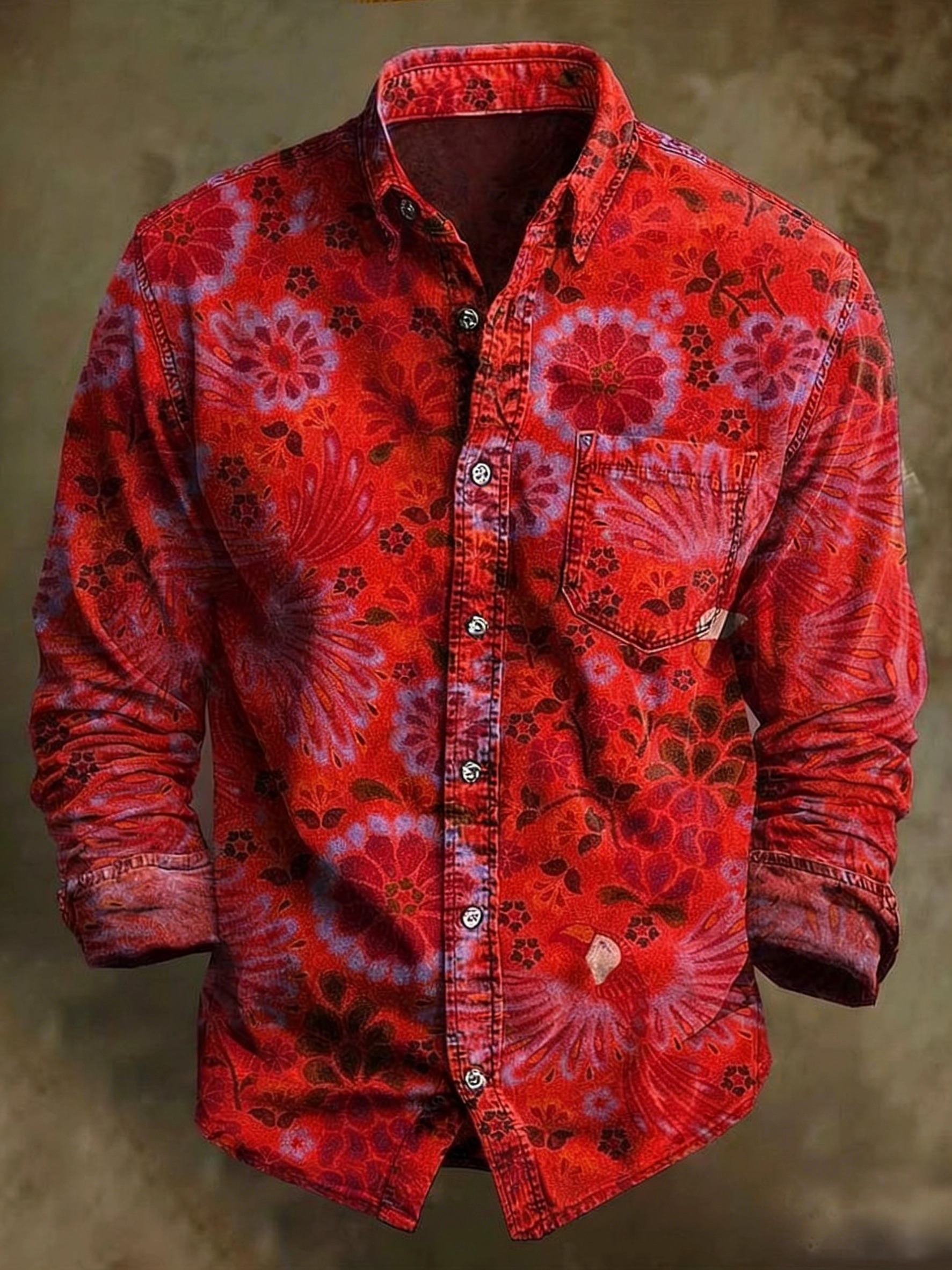 Vintage Art Print Long Sleeve Shirt