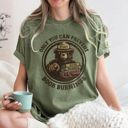 Pagewings Only You Can Prevent Book Burnings Unisex Washed T-shirt