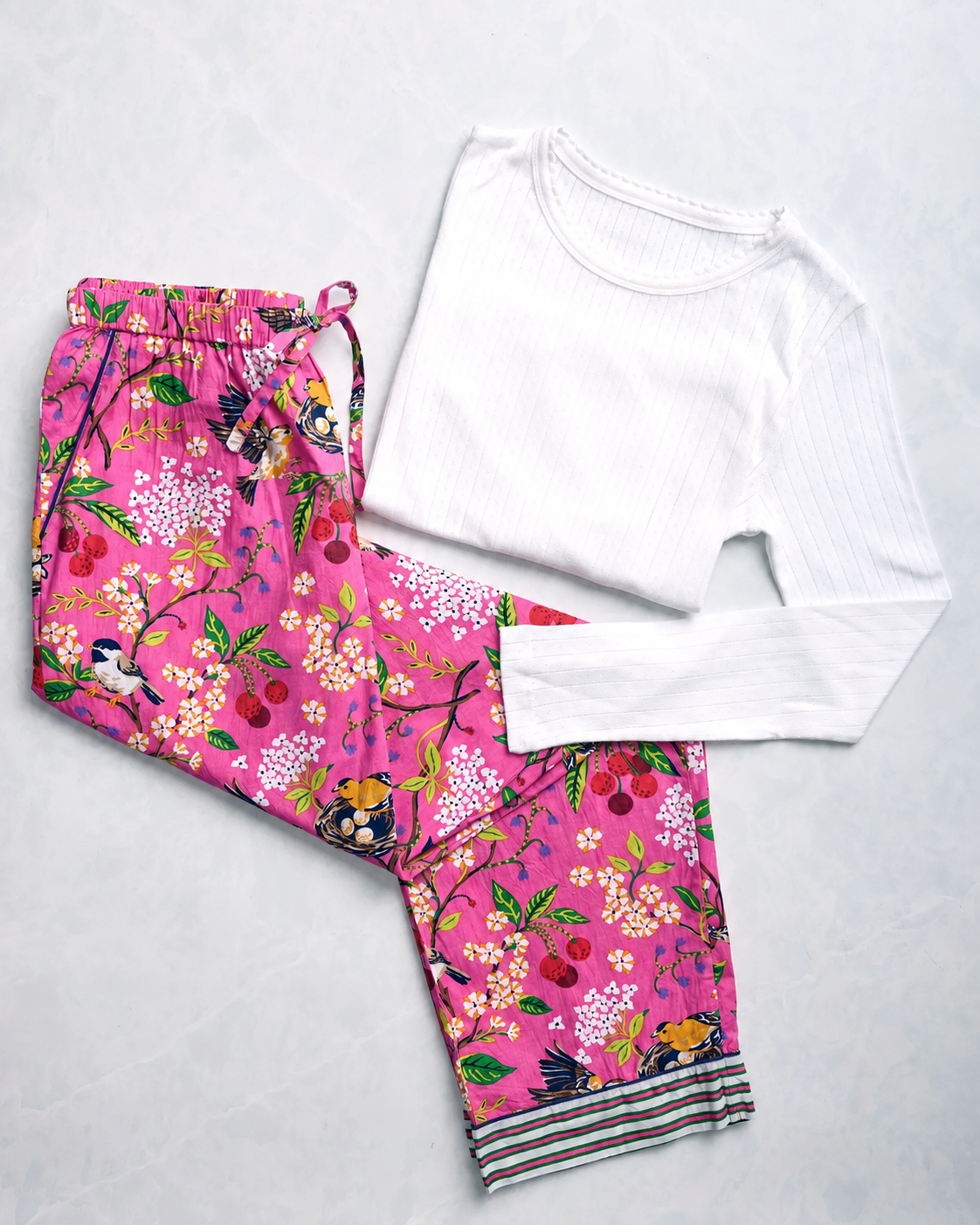 Bird & Blossom - PJ Pants & Pointelle Long Sleeve Bundle - Multi