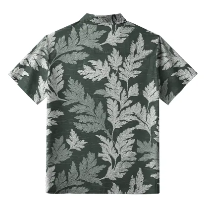 Tokyo-Tiger Vibrant Fern Silhouettes Aloha Hawaiian Shirt