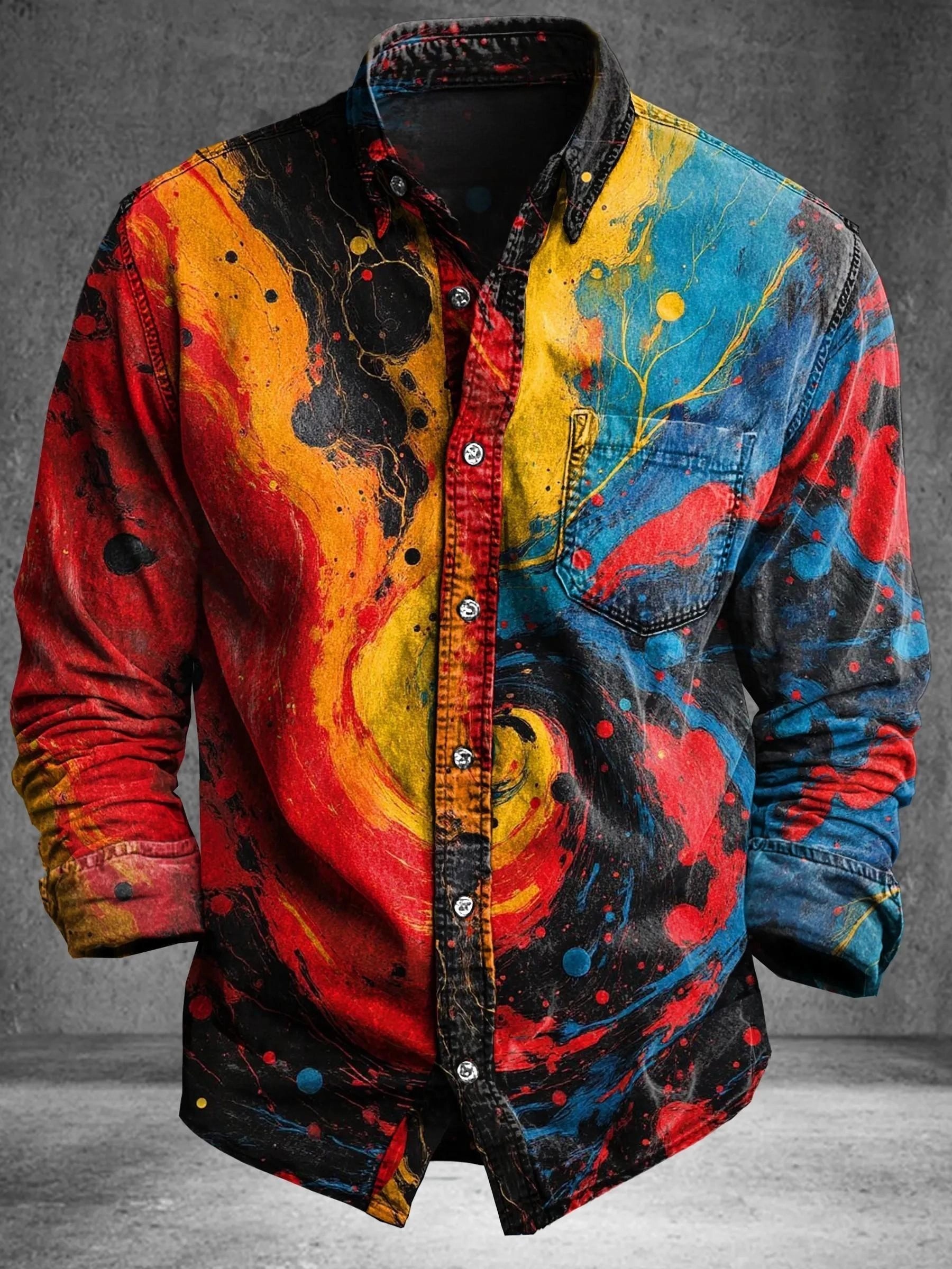 Vintage Abstract Fantasy Psychedelic Rainbow Art Print 100% Cotton Lon