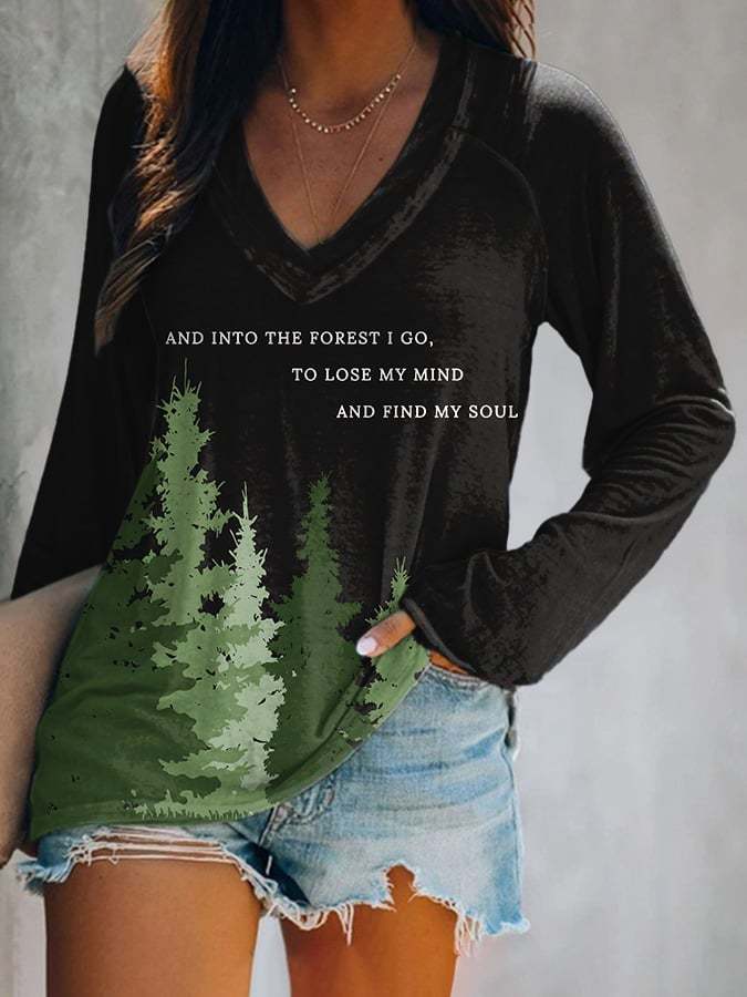 Women's National Park Protectionc Print V-Neck T-Shirt