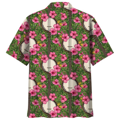 7 String Banjo Tropical Hawaiian Shirt