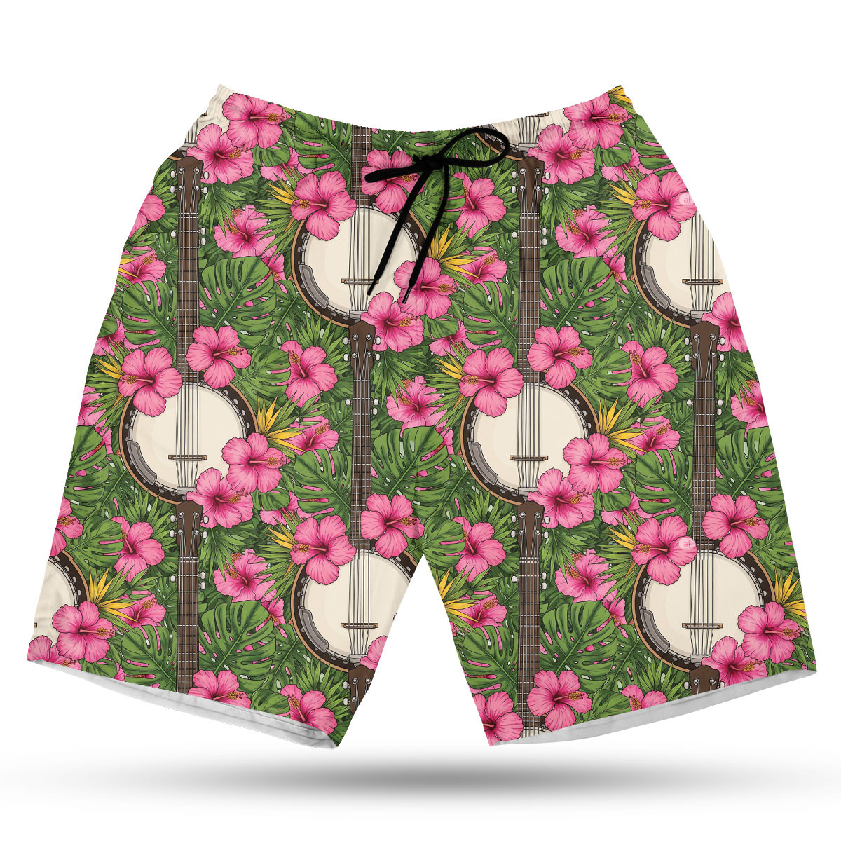 7 String Banjo Tropical Hawaiian Shirt