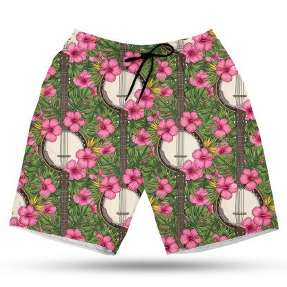 7 String Banjo Tropical Hawaiian Shirt