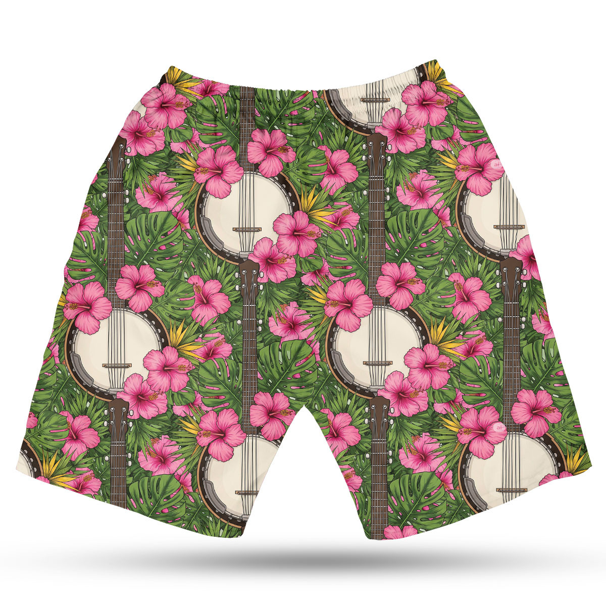 7 String Banjo Tropical Hawaiian Shirt