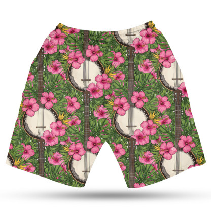 7 String Banjo Tropical Hawaiian Shirt