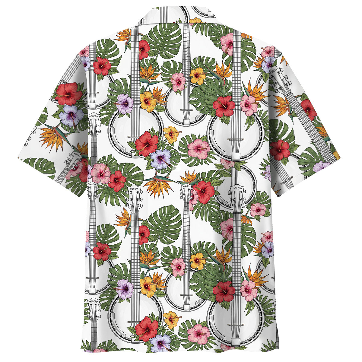 6 String Banjo Tropical Hawaiian Shirt