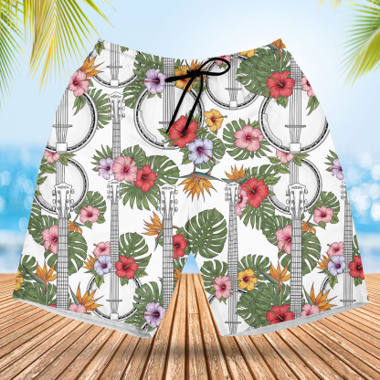 6 String Banjo Tropical Hawaiian Shirt
