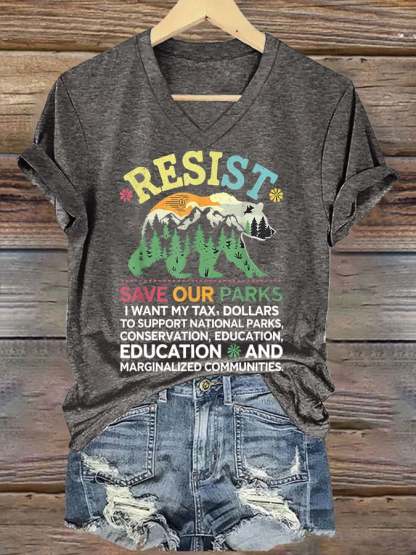 Women's Support Our National Parks Printed T-Shirt