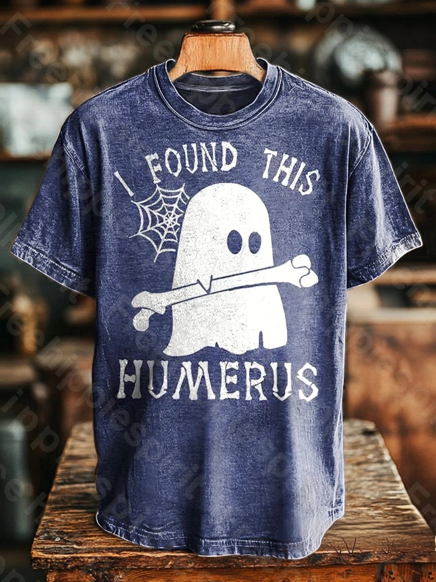 Unisex Vintage I Found This Humerus Print Casual Loose Short Sleeve T-