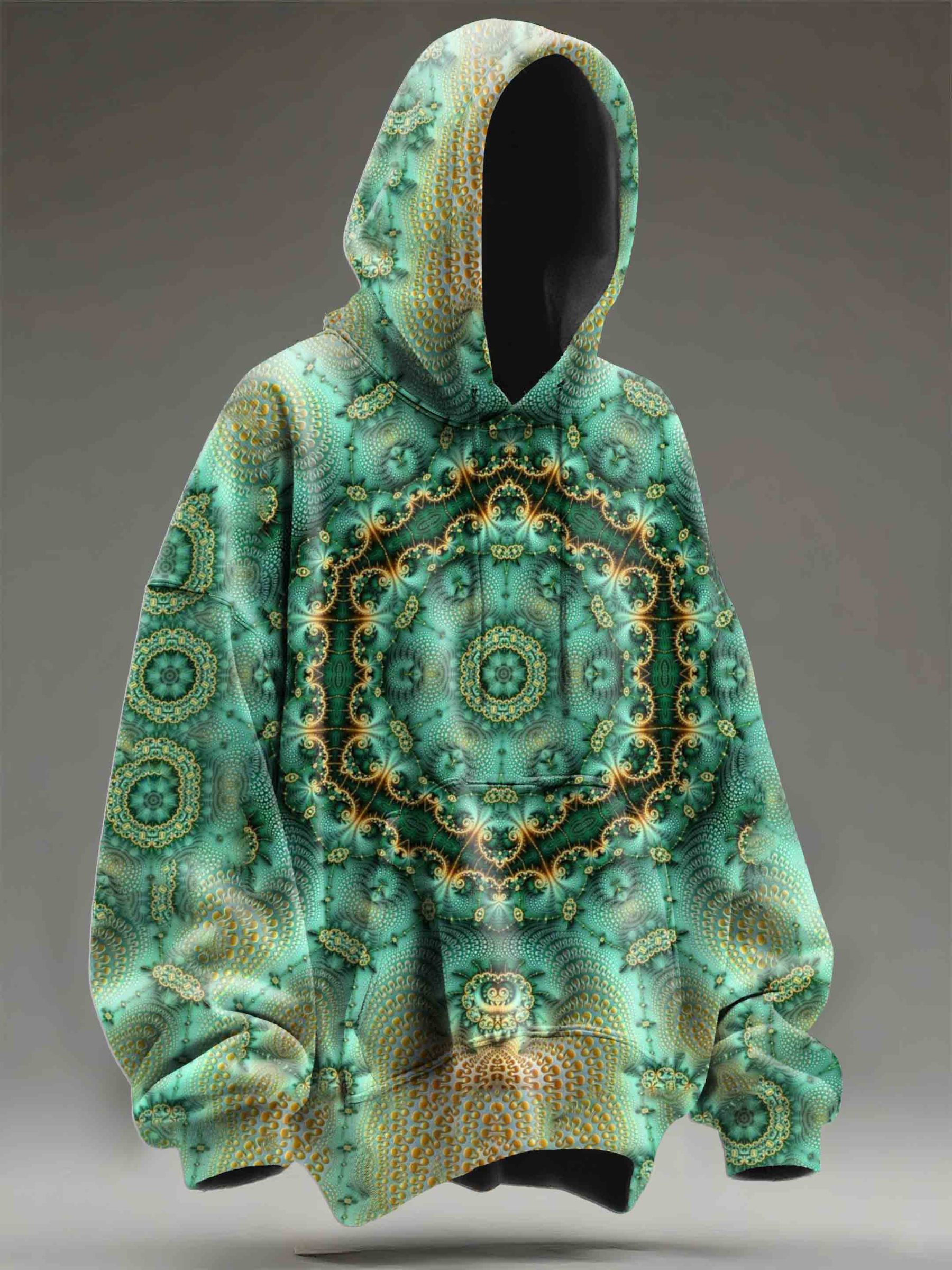 Green Ethnic Totem Casual Hoodie Sweatshirt