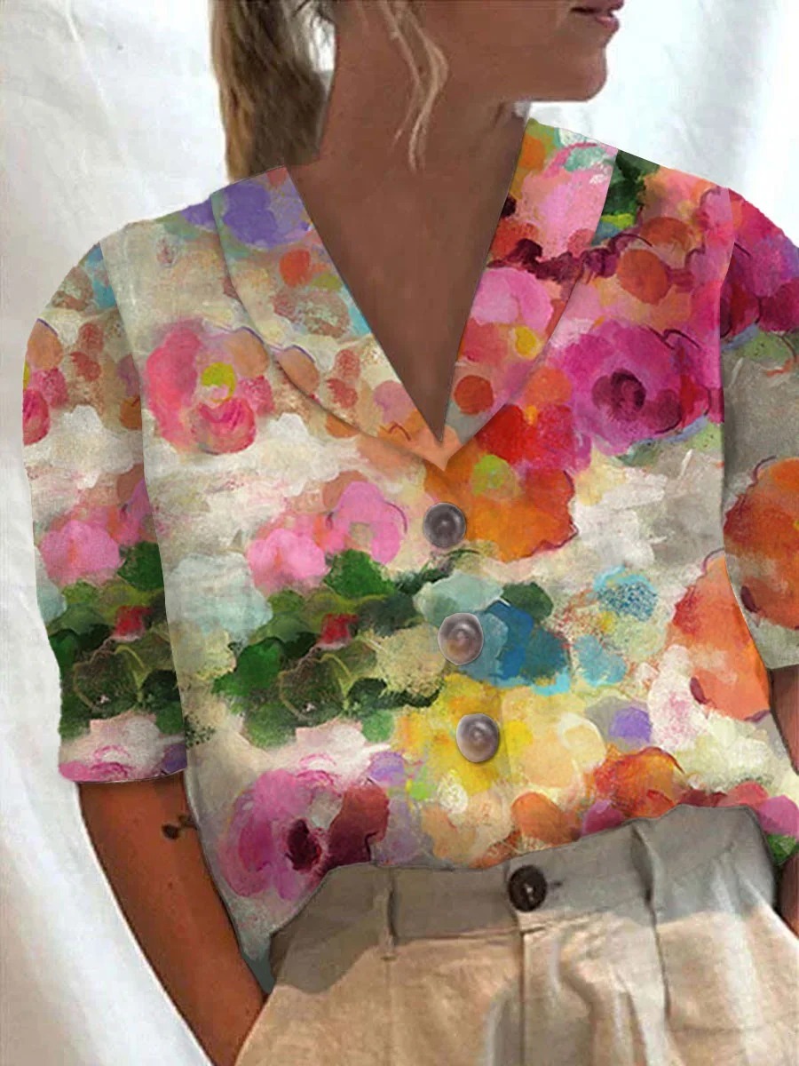 Women's Vintage Flowers Art  Print Dress