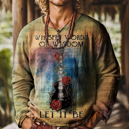 Whisper Words of Wisdom Let It Be Pattern Art Print Casual 100% Cotton Shirt