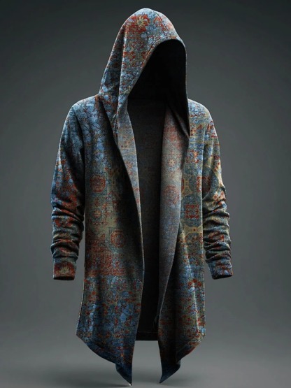 Vintage Abstract Art Prints Casual Hoodie Jacket