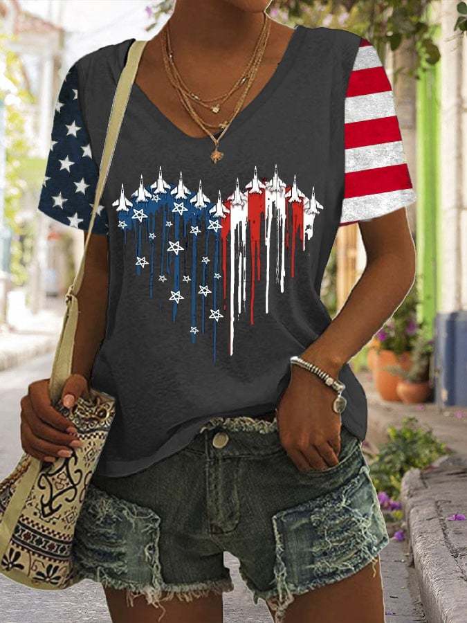 🔥Last Day 49% Off🔥Women's Flag Independence Day Printed Casual T-Shirt