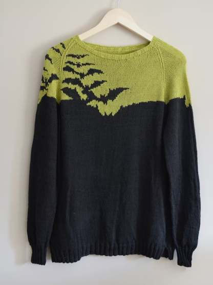 Women's Halloween Bats Sweater Knitting Pattern Sweater