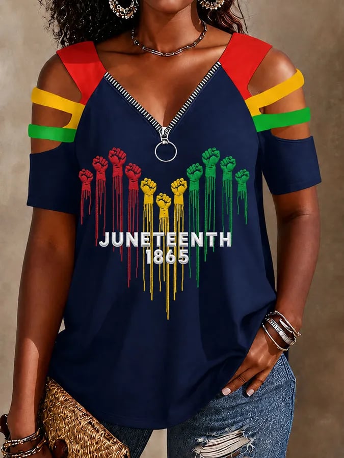 Women's Retro Juneteenth Print T-Shirt