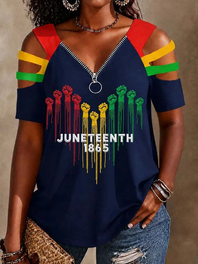 Women's Retro Juneteenth Print T-Shirt