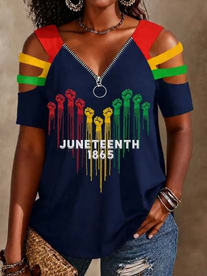 Women's Retro Juneteenth Print T-Shirt