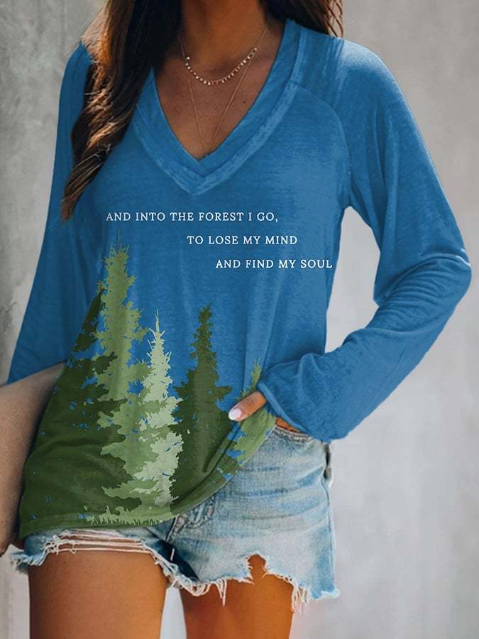 Women's National Park Protectionc Print V-Neck T-Shirt
