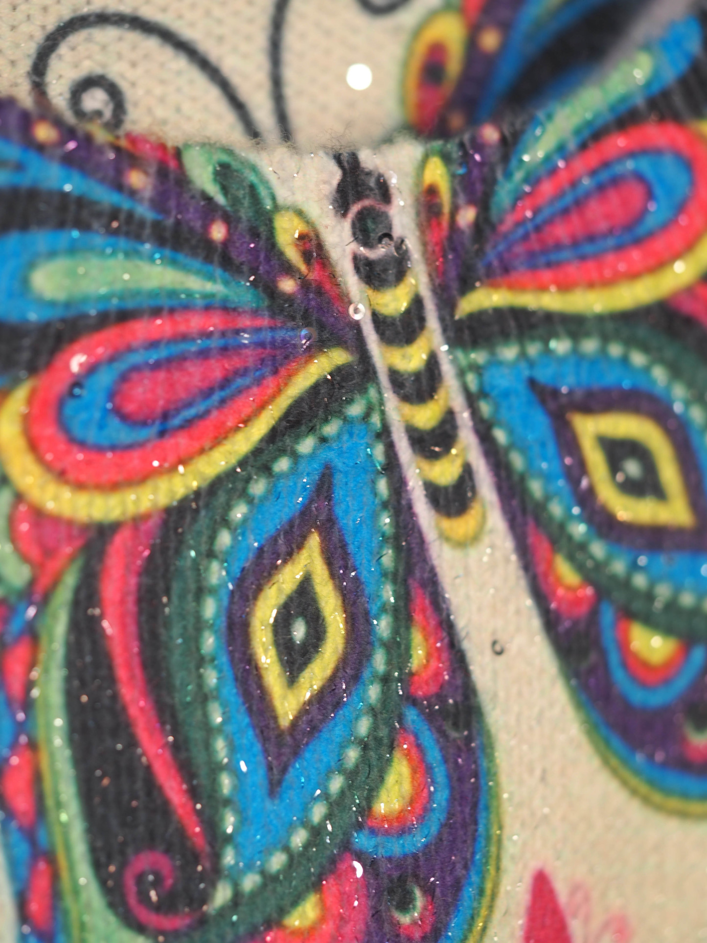 Butterfly Sequins Print Knit Pullover Sweater