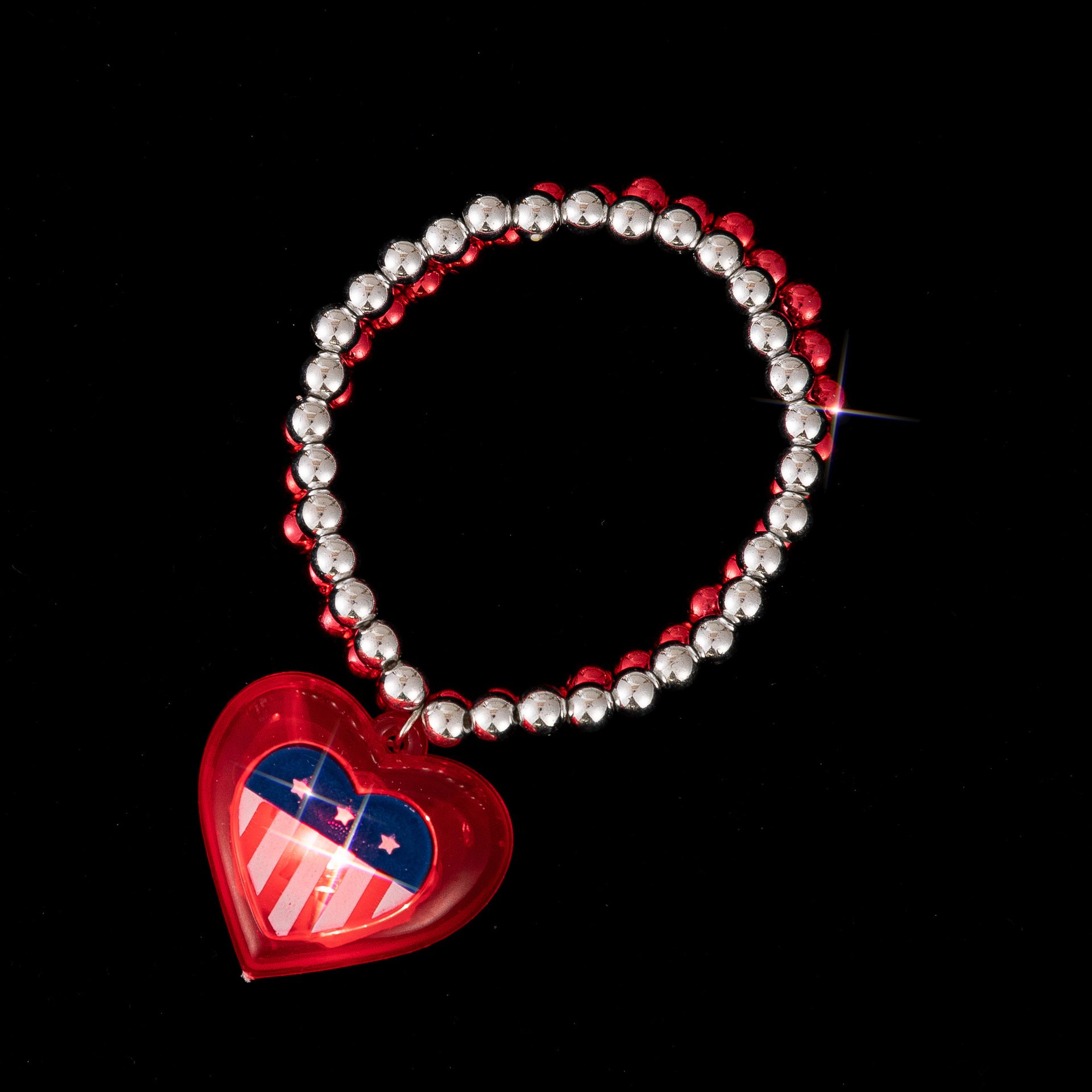 🔥Last Day 49% Off🔥Us Independence Day LED Light Emitting Red Heart Bracelet