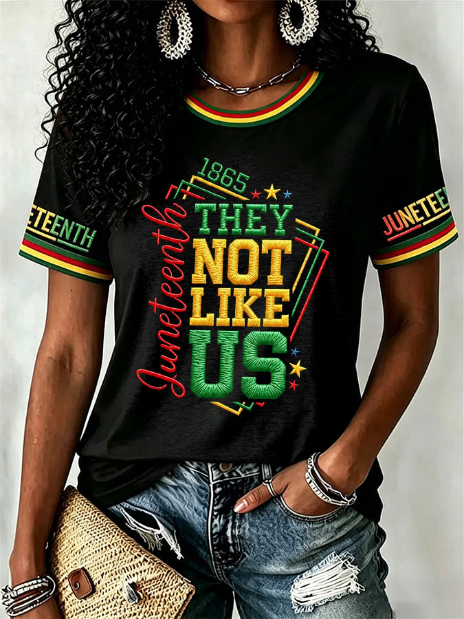Women's Juneteenth 1865 They NotLike Us Short Sleeve T-Shirt