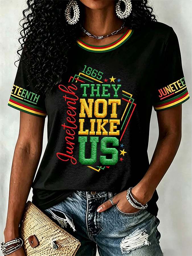 Women's Juneteenth 1865 They NotLike Us Short Sleeve T-Shirt