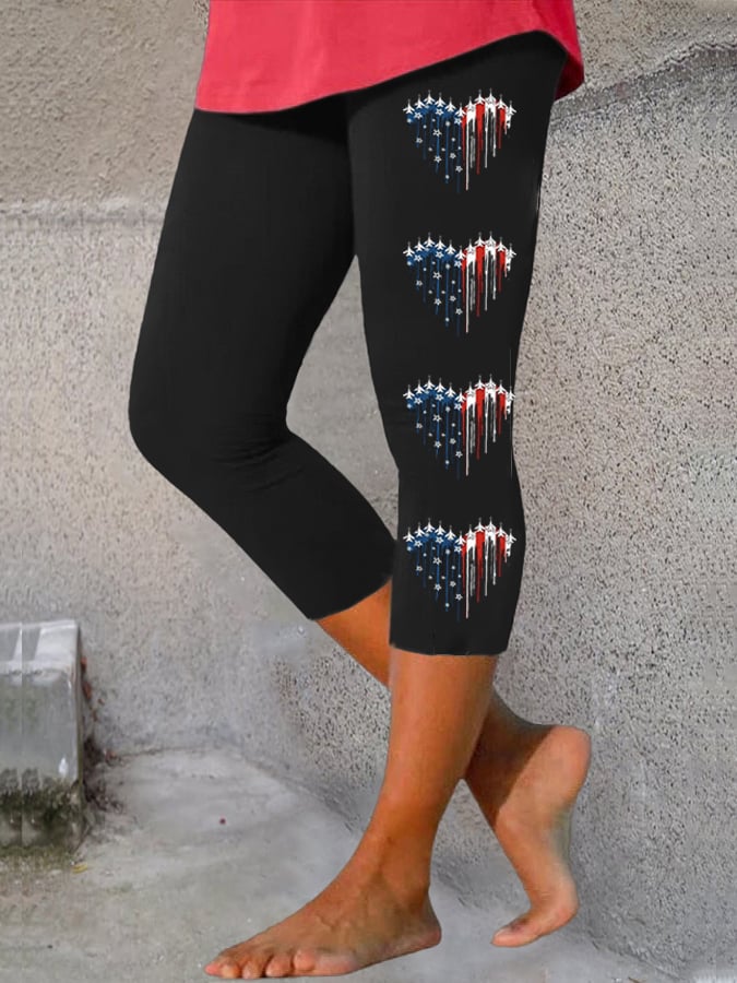 🔥Last Day 49% Off🔥Women's  Flag Independence Day Print Casual Leggings