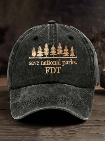 Retro Save National Parks FDT Printed Baseball Cap