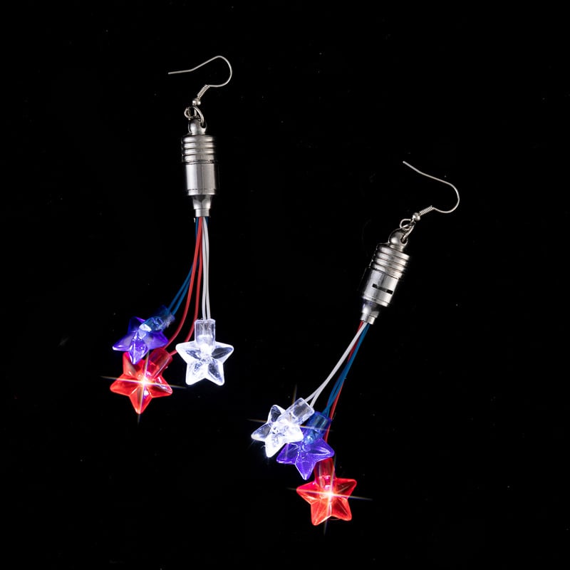 🔥Last Day 49% Off🔥Independence Day Earrings 3LED Pentacle Luminous Jewelry Resin earrings Independence Day Jewelry