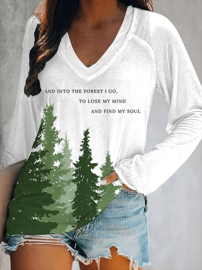 Women's National Park Protectionc Print V-Neck T-Shirt