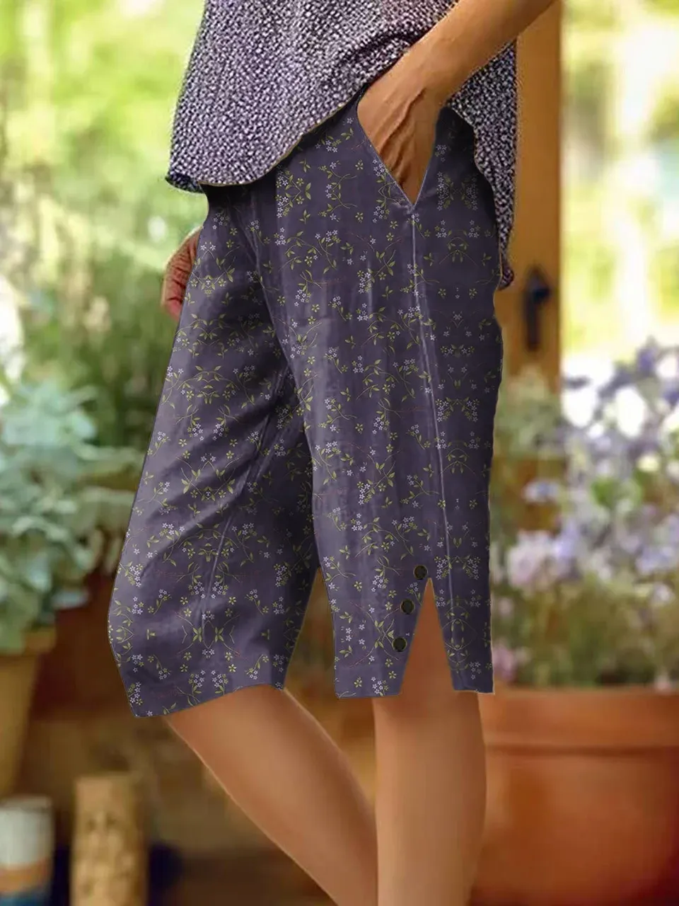 Women's Vintage Floral Art Print Casual Long Sleeve Comfortable Cotton Shirt