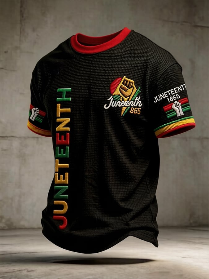 Men's Juneteenth Casual Printed Crew-Neck T-Shirt