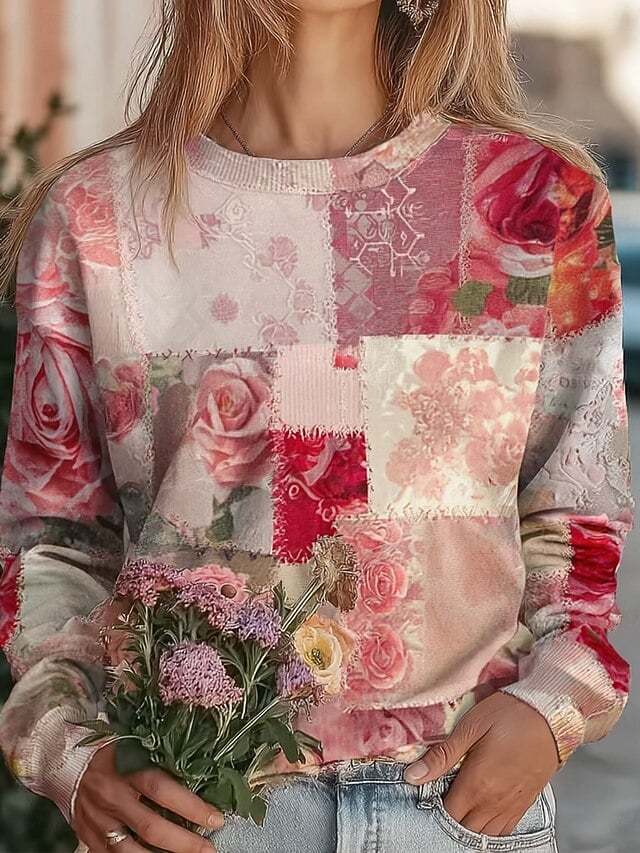 Women's Floral Print Casual Sweatshirt