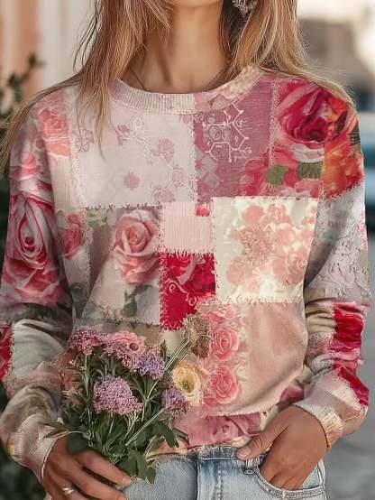 Women's Floral Print Casual Sweatshirt
