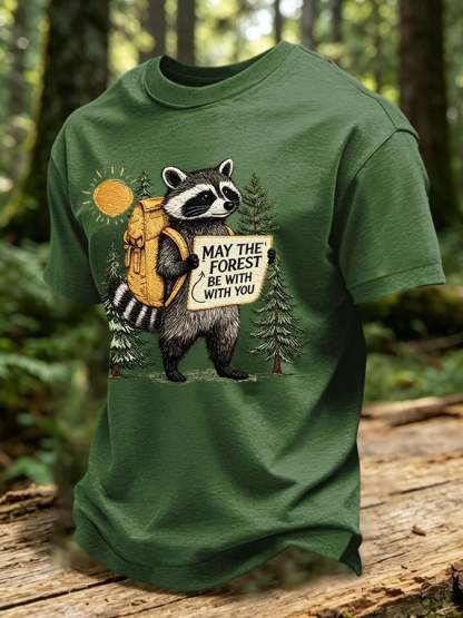 Men's May The Forest Be With You Printed Casual T-Shirt