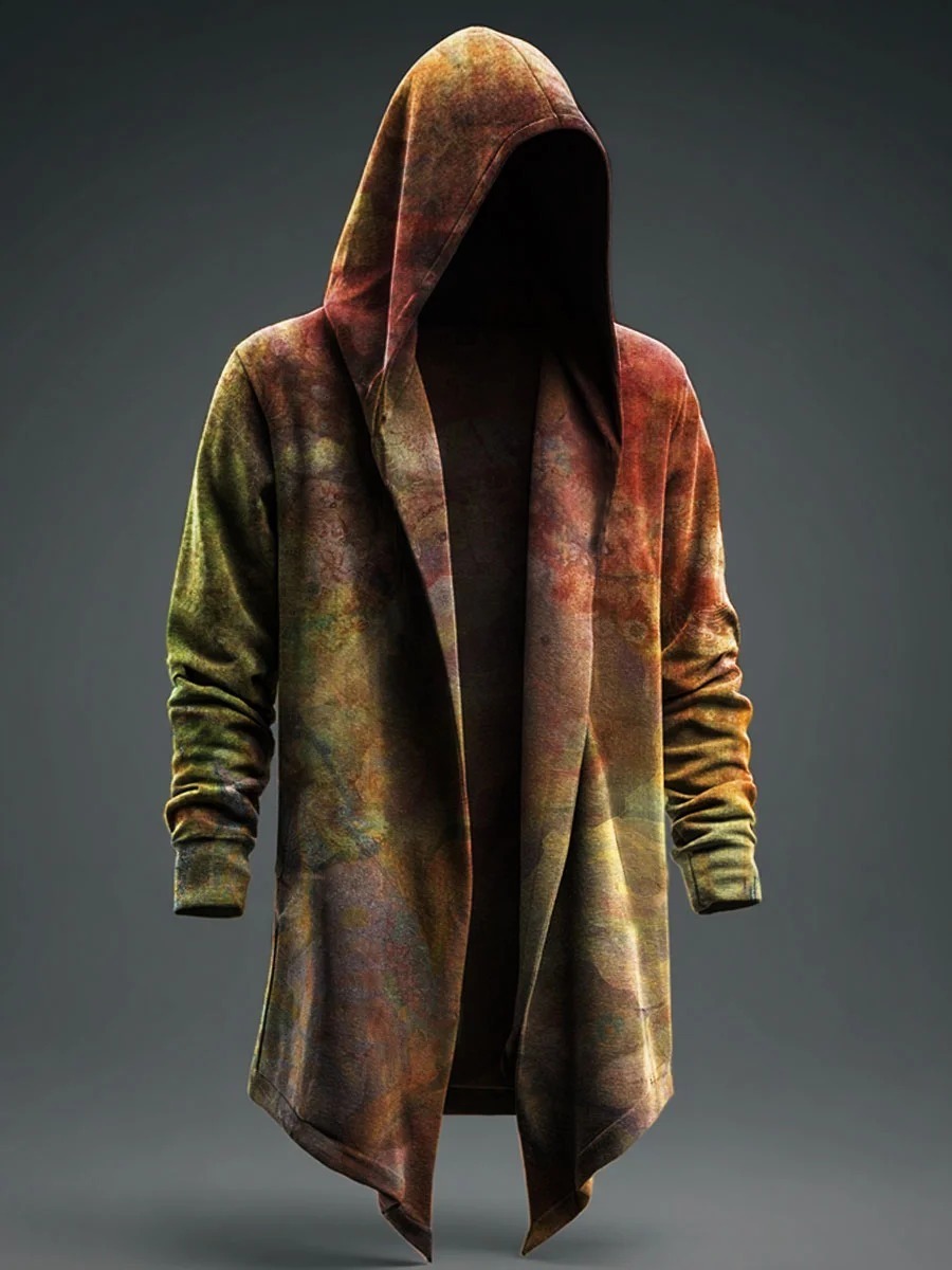 Vintage Abstract Art Prints Casual Hoodie Jacket