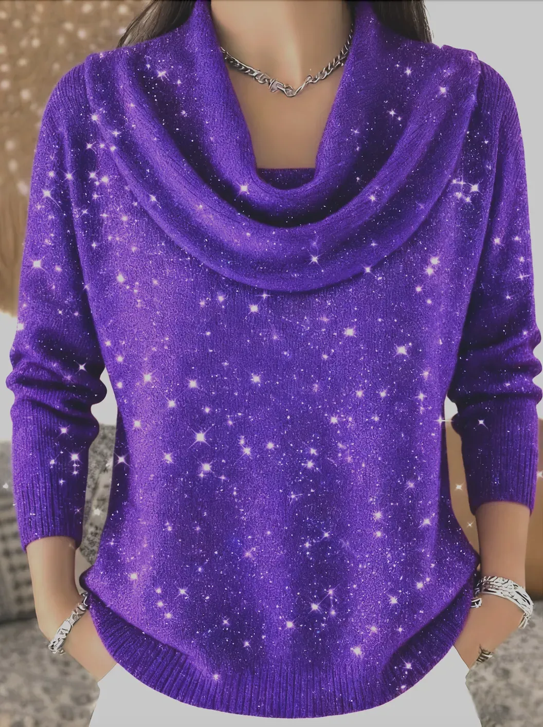Women's Christmas Print Knit Pullover